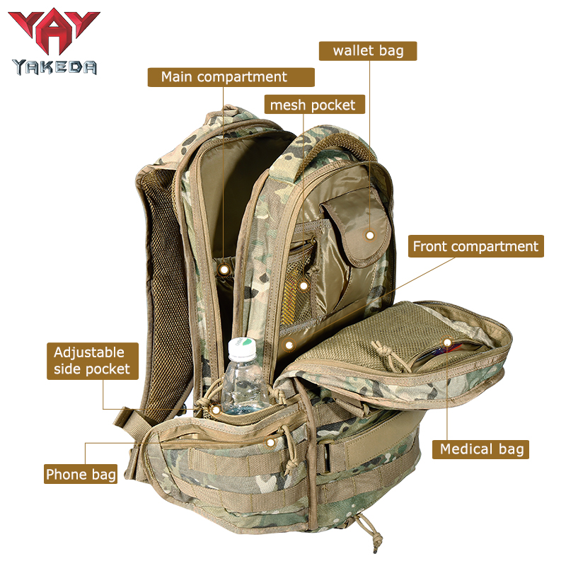 KF-087 Tactical Backpack 1000D Military  Army Bag Outdoor Waterproof 40L Bagpack Waterproof Travel Hiking Mochila Molle Bags - ForcesArmy