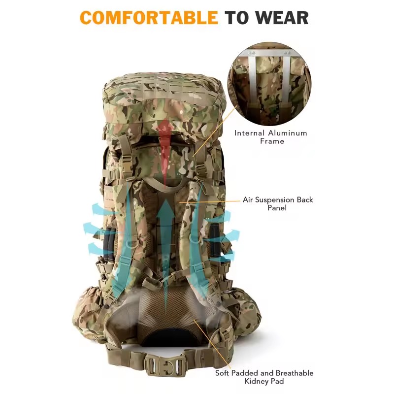 BK-2497 Heavy Duty Large Capacity Mountaineering Bag Waterproof Dustproof Breathable Adventure Outdoor Travel Tactical Backpacks - ForcesArmy