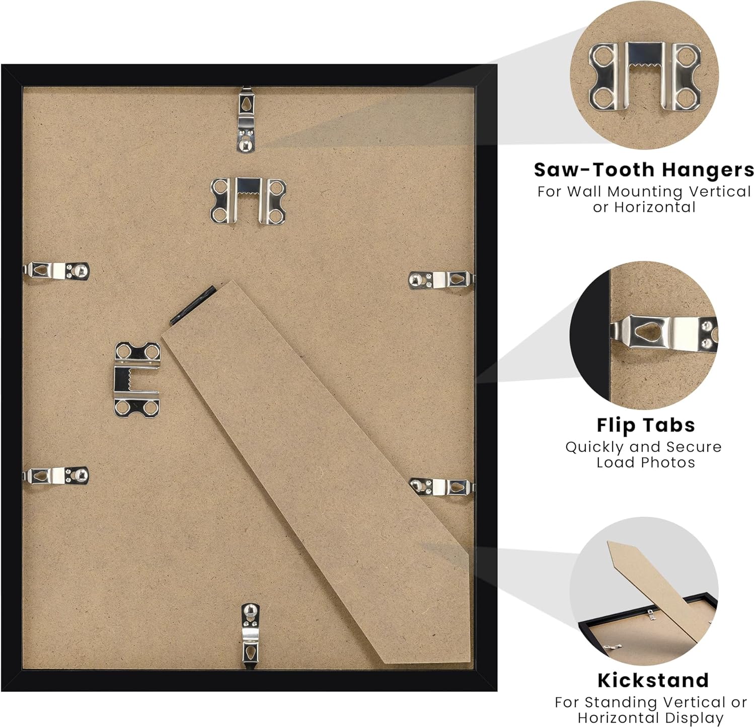 Picture Frame, Display Pictures 6x8 with Mat or 8.5x11 Wall Hanging Photo Certificate Frame - ForcesArmy