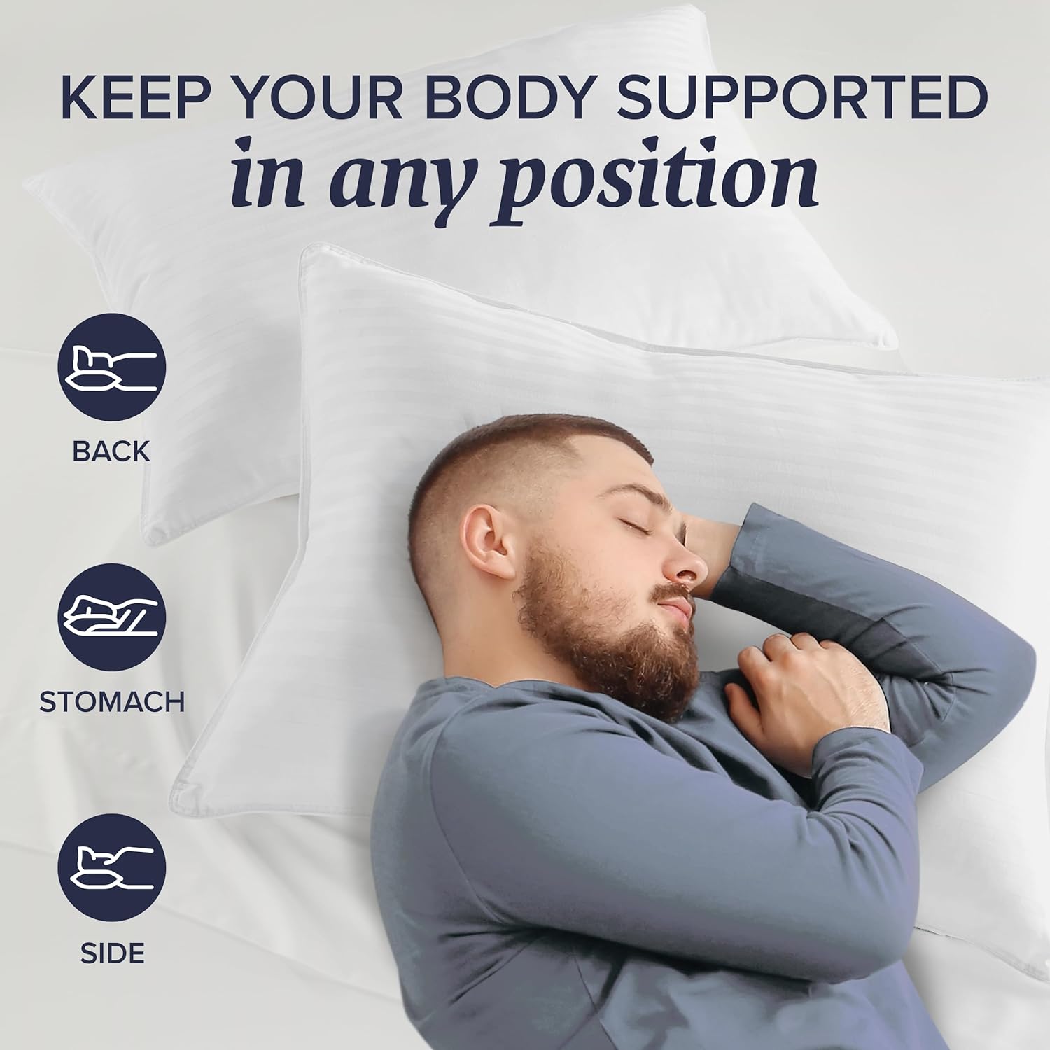 Hotel Collection Bed Pillows King and Queen Size Set of 2,Down Alternative Bedding Gel Cooling Big Pillow - ForcesArmy