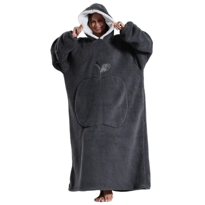 Ultra-Soft Reversible Oversized Hoodie Blanket - Cozy Wearable Sherpa Fleece - ForcesArmy