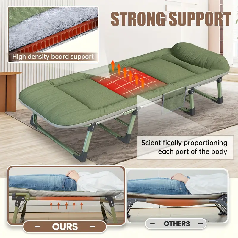 Folding Sleeping Bed,Adjustable Camping Cot, Portable Lightweight  for office outdoor - ForcesArmy