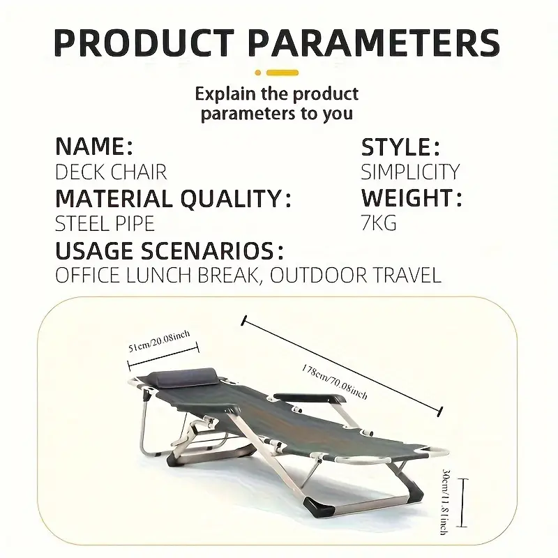 Large Folding Chair That Can Be Adjusted To Lie Flat At 180 Degrees - ForcesArmy