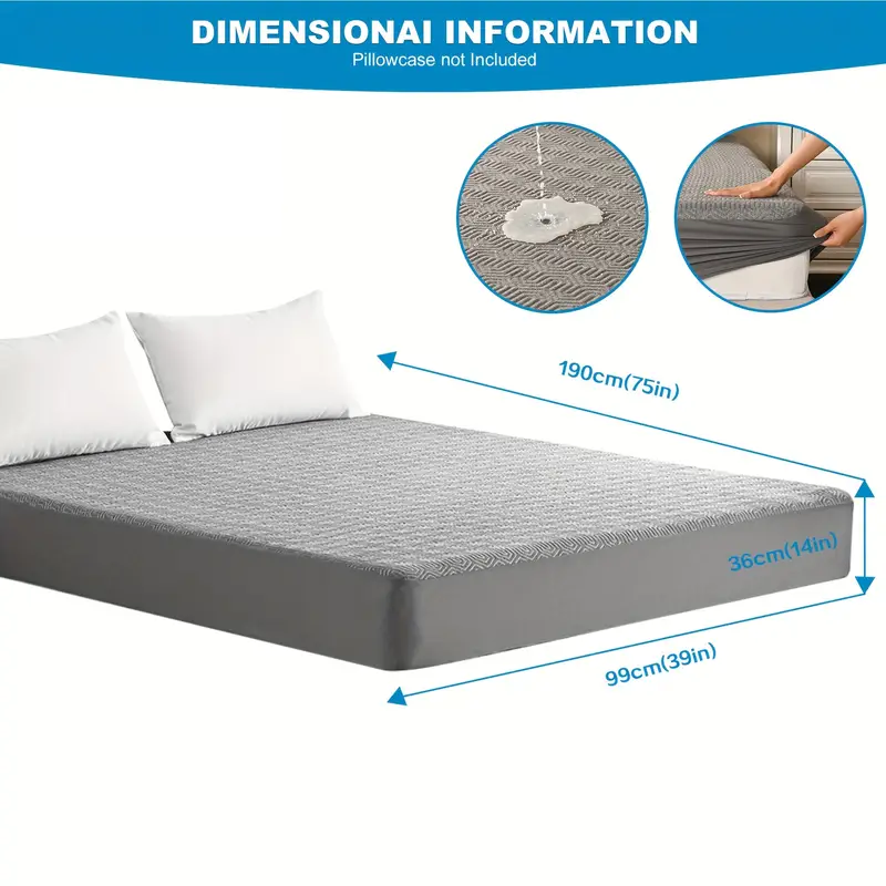 100% Waterproof Mattress Protector – Breathable Bamboo Charcoal Fiber, Noiseless, Odor-Free, Deep Pocket - ForcesArmy