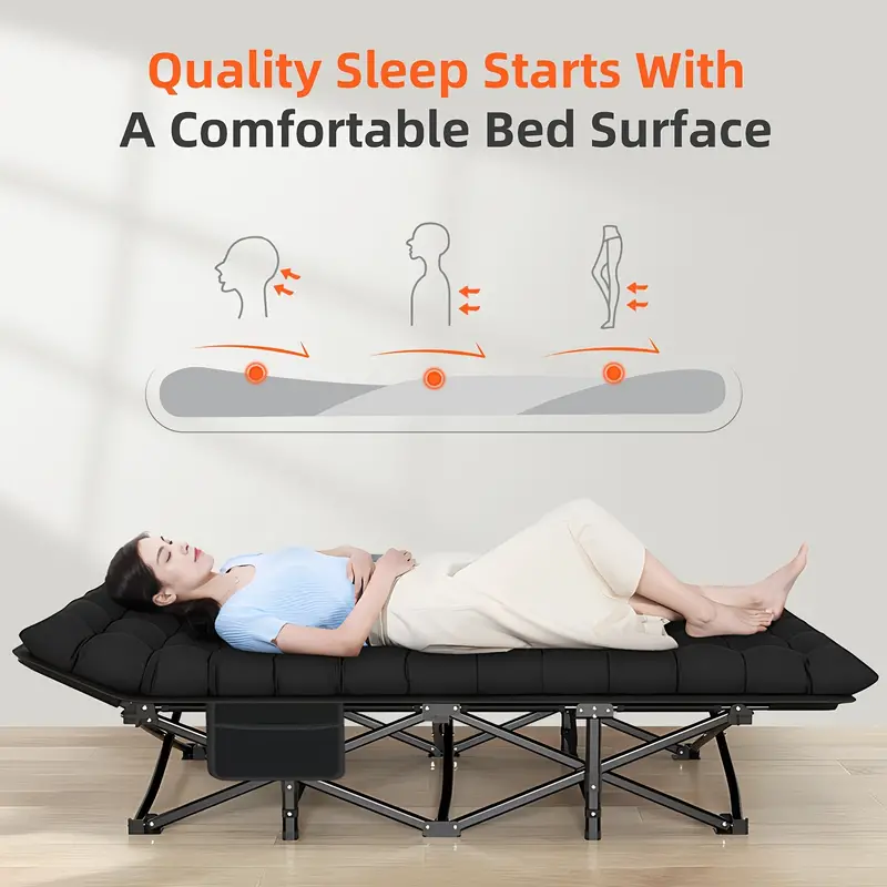 Camping Cot – Heavy Duty Folding Cot for Adults with Mat & Carry Bag, 900 lbs Capacity - ForcesArmy