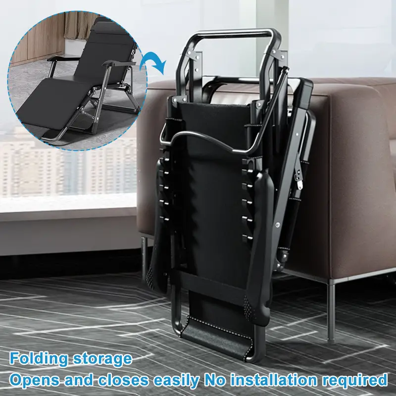 Folding Lounge Chair For Balcony, Portable Leisure Nap Bed, Backrest Chair For Room, Office - ForcesArmy