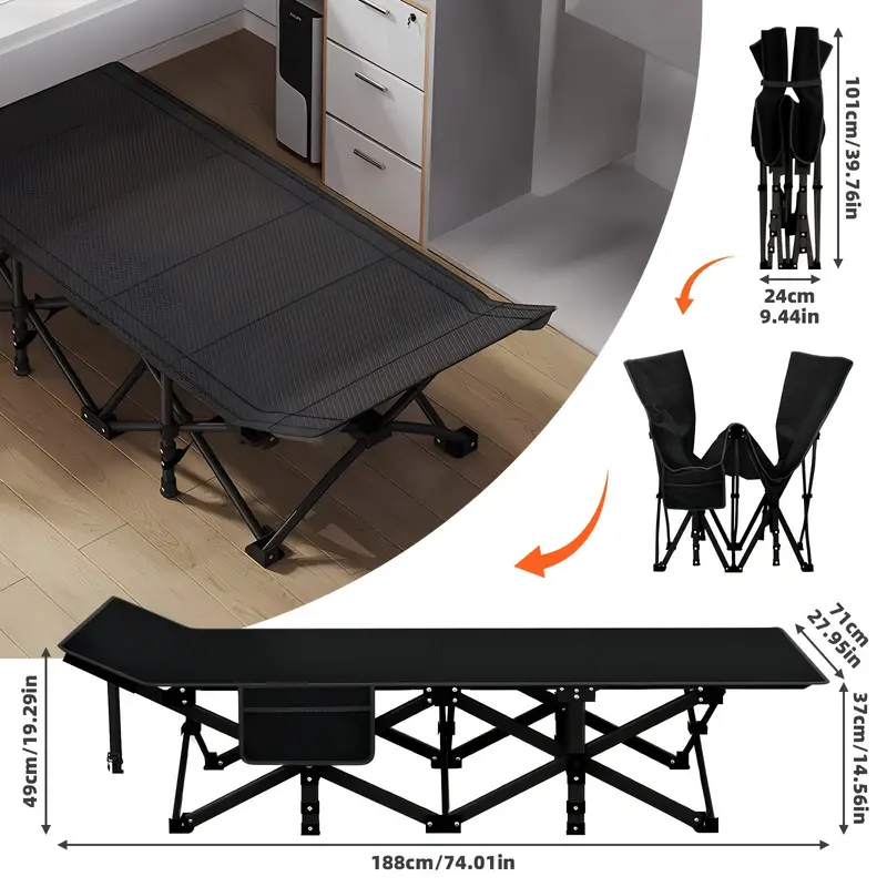 Camping Cot – Heavy Duty Folding Cot for Adults with Mat & Carry Bag, 900 lbs Capacity - ForcesArmy