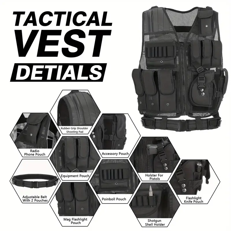 Breathable Tactical Vest – Multi-Pocket Combat Vest for Hunting, Camping, and Hiking - ForcesArmy