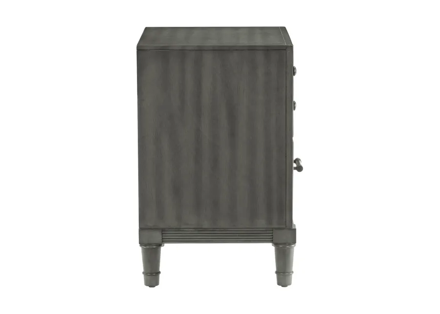 Transitional Style Gray Finish 1pc Nightstand of Drawers Versatile Look Bedroom Furniture