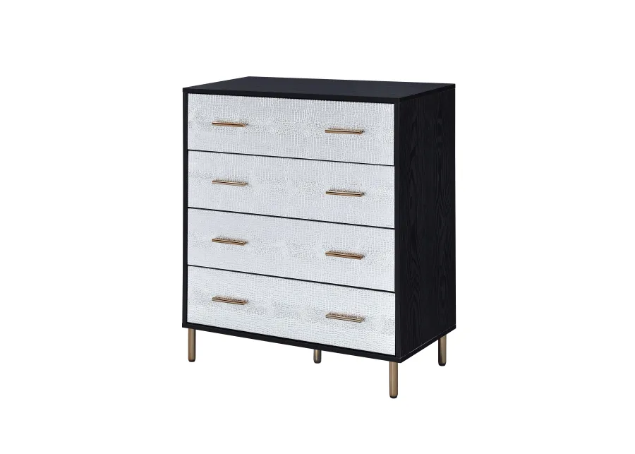 ACME Myles Chest, Black, Silver & Gold Finish