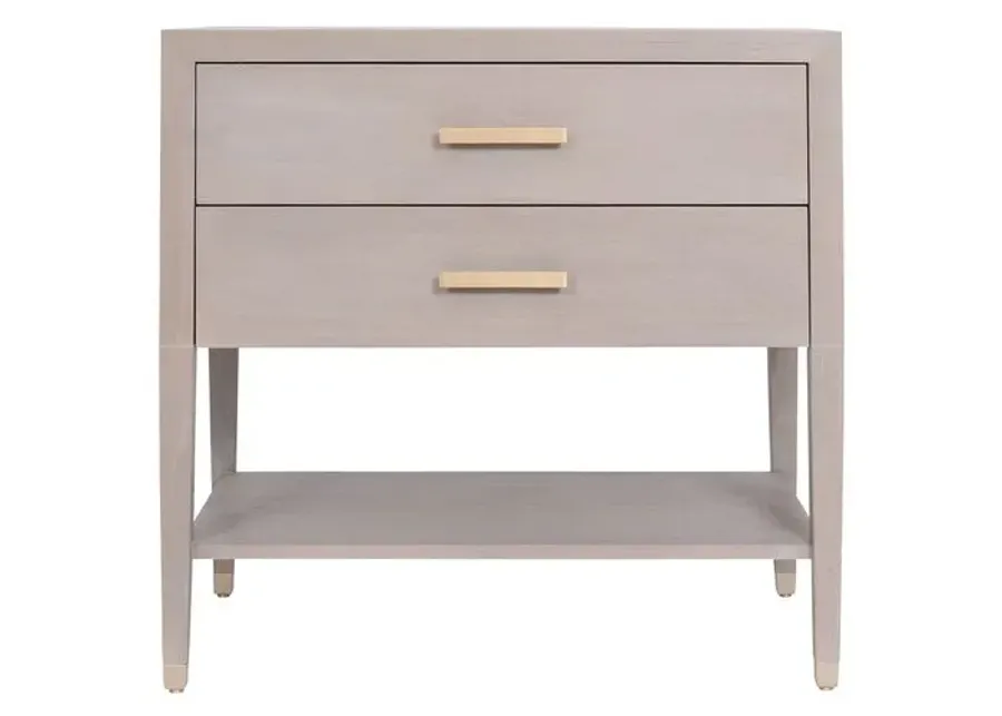 Carlyle Nightstand - Gray Wash/Brass - Ave Home