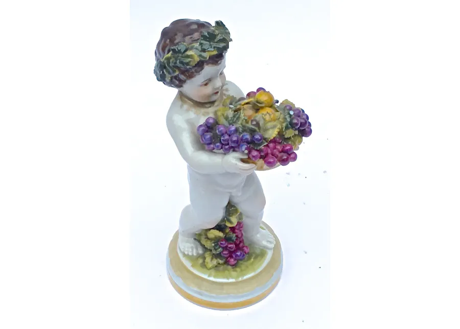 Antique Cherub Figurine - Vermilion Designs - White