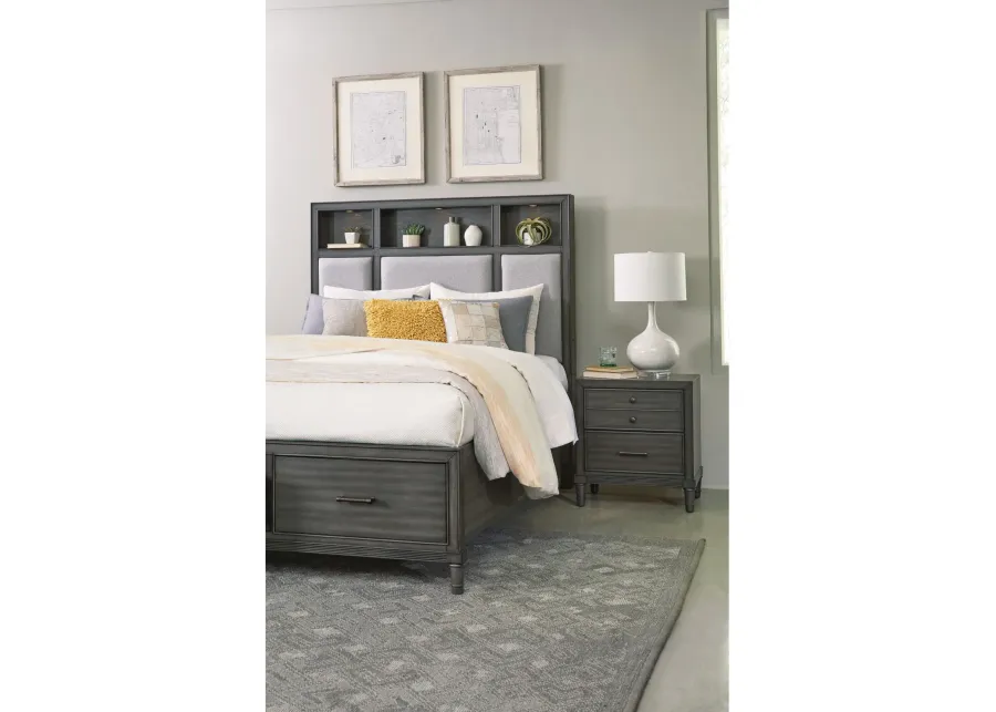Transitional Style Gray Finish 1pc Nightstand of Drawers Versatile Look Bedroom Furniture