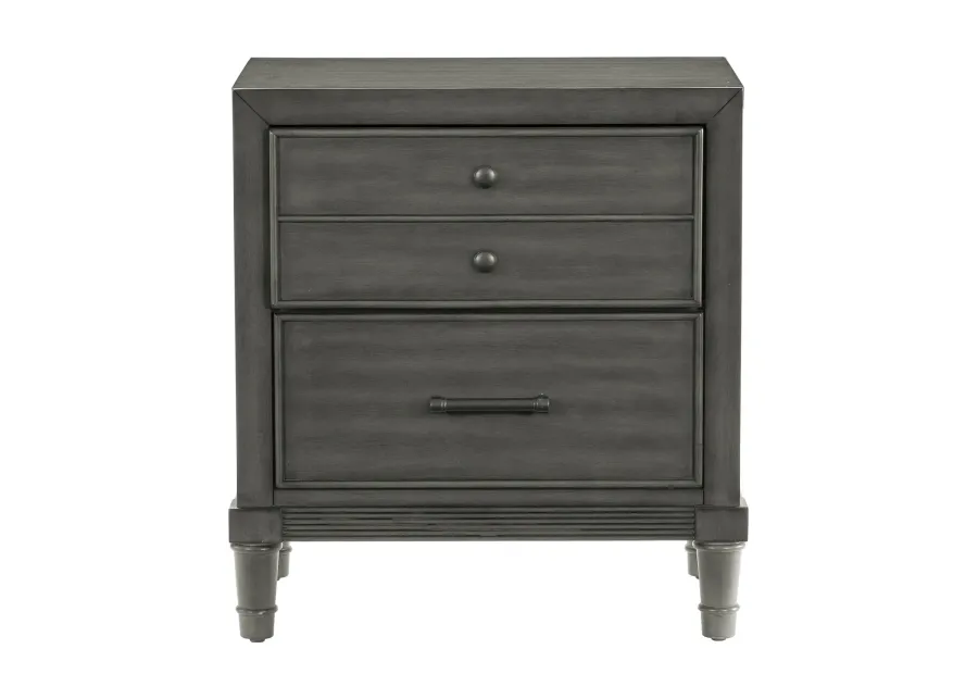 Transitional Style Gray Finish 1pc Nightstand of Drawers Versatile Look Bedroom Furniture