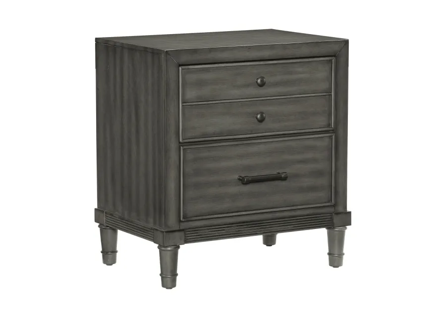 Transitional Style Gray Finish 1pc Nightstand of Drawers Versatile Look Bedroom Furniture