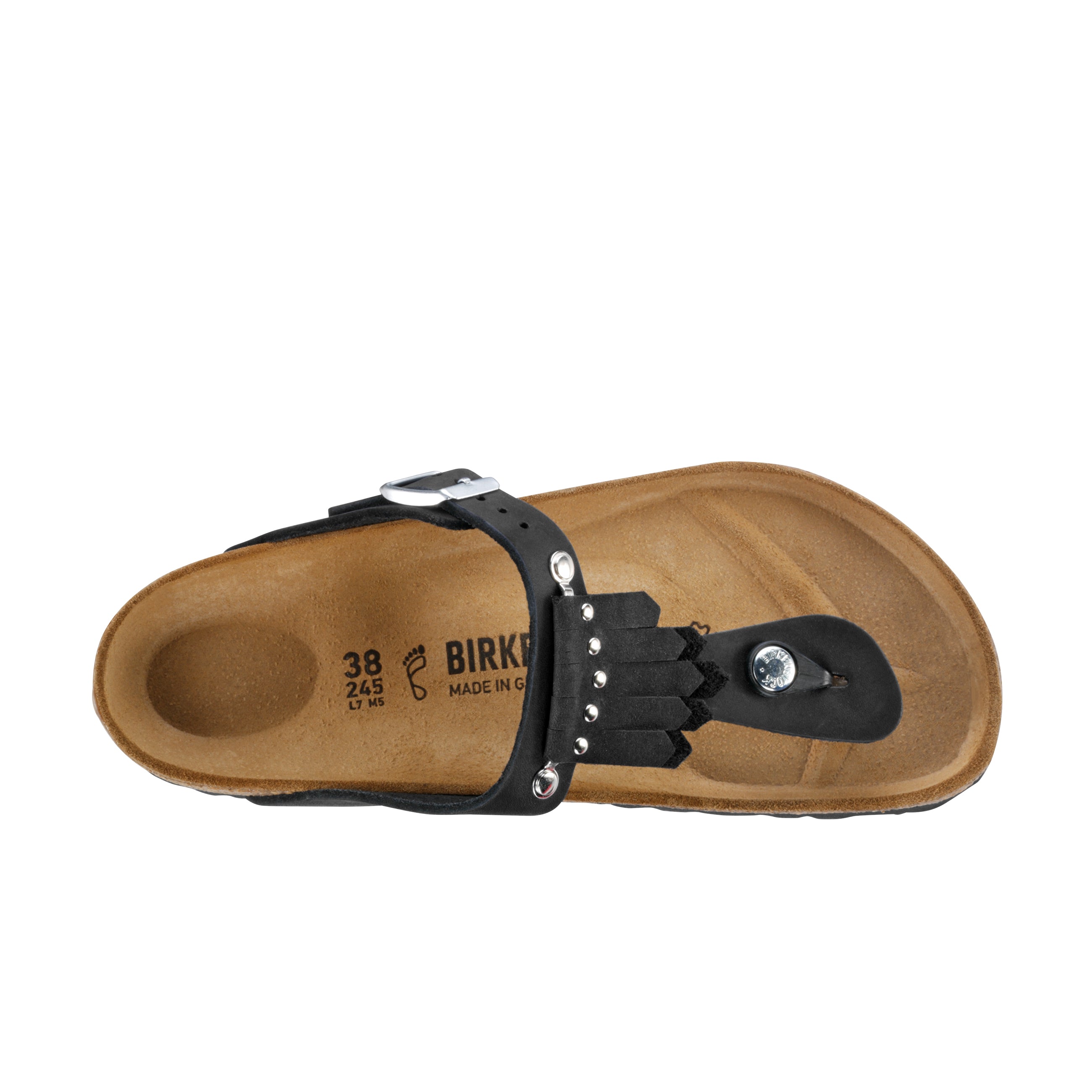 Gizeh Kiltie Fringe Black Nubuck Leather