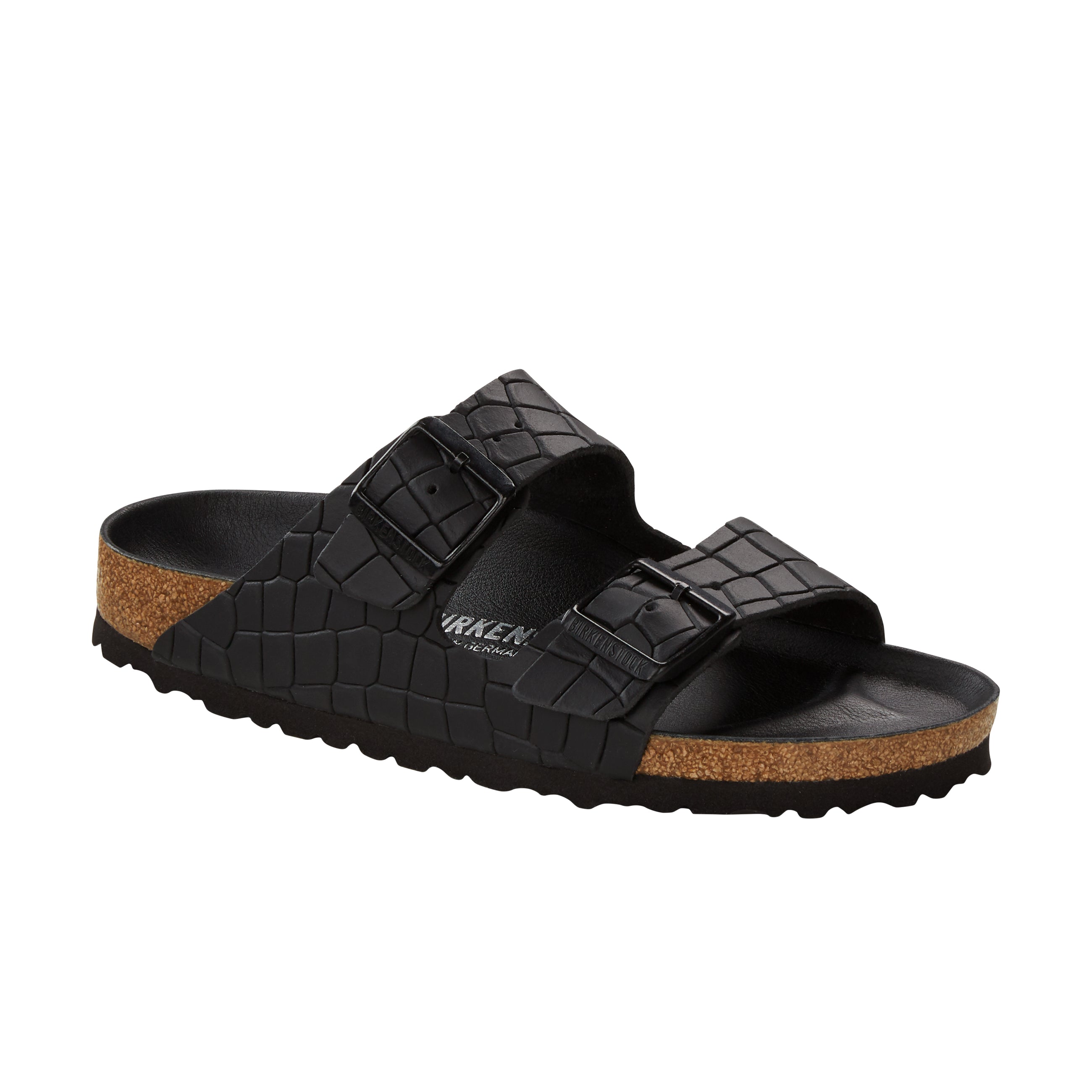 Arizona Semi Exquisite Black Croc Embossed Leather