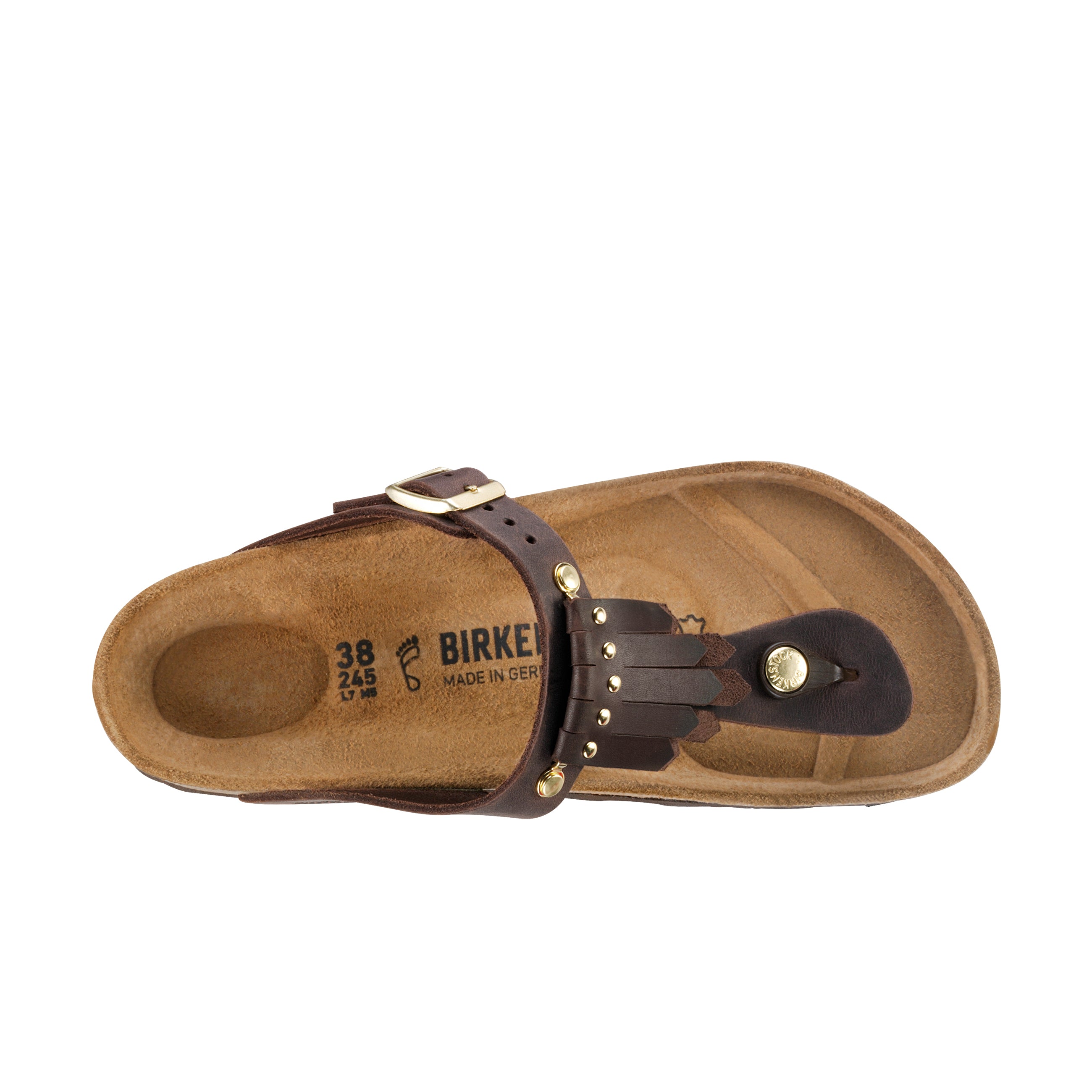Gizeh Kiltie Fringe Brown Nubuck Leather