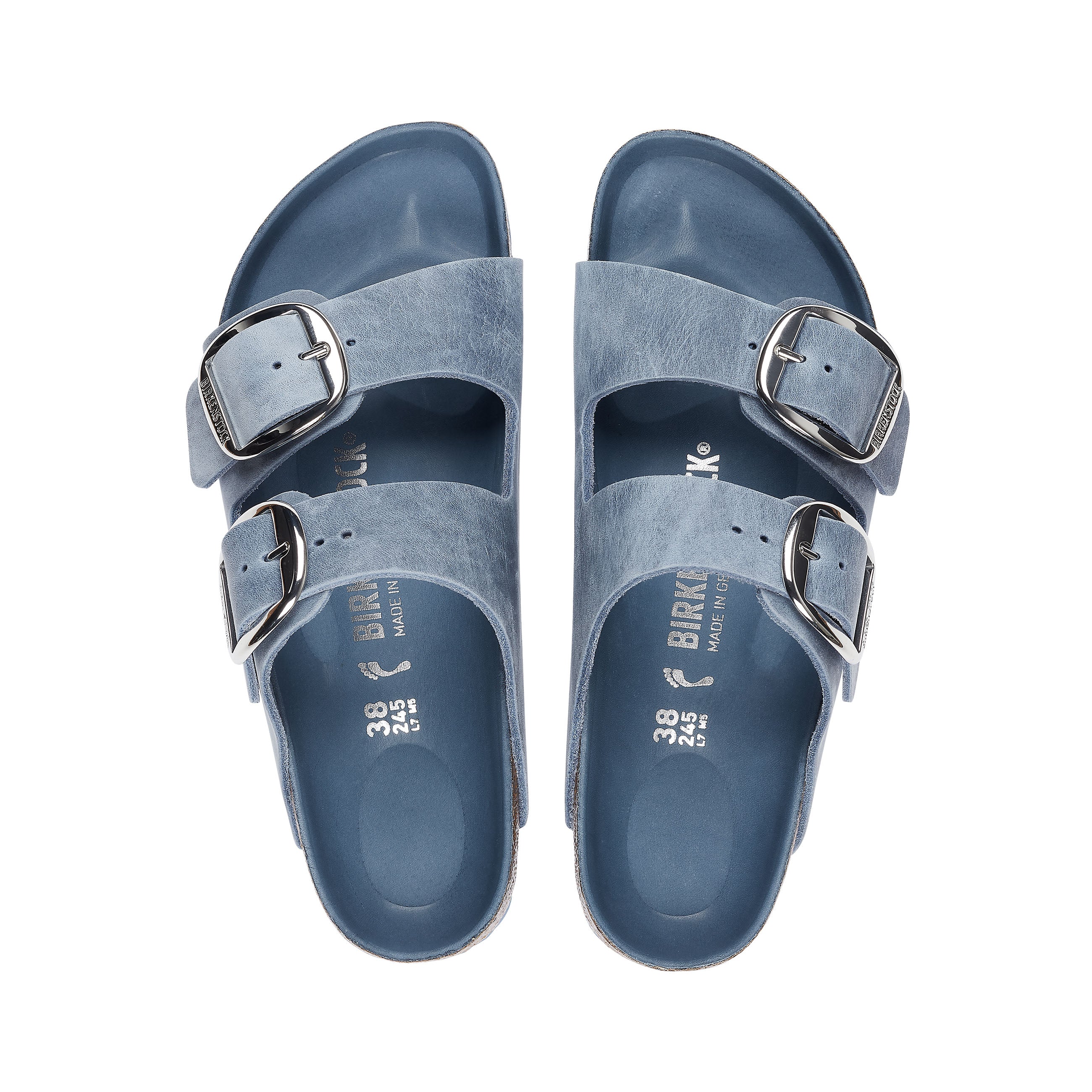 Arizona Big Buckle Dusty Blue Oiled Leather