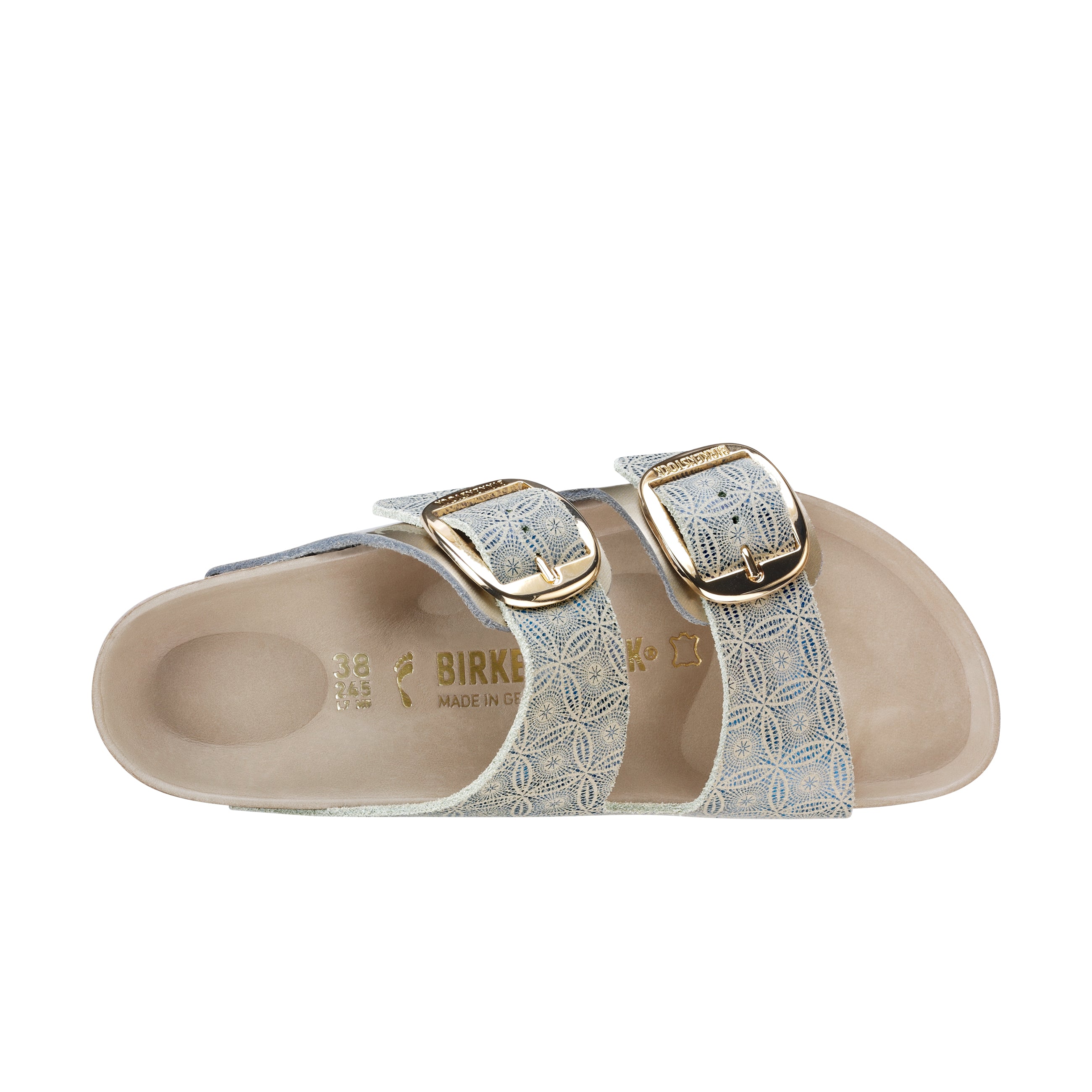 Arizona Big Buckle Ceramic Pattern Blue Natural Leather