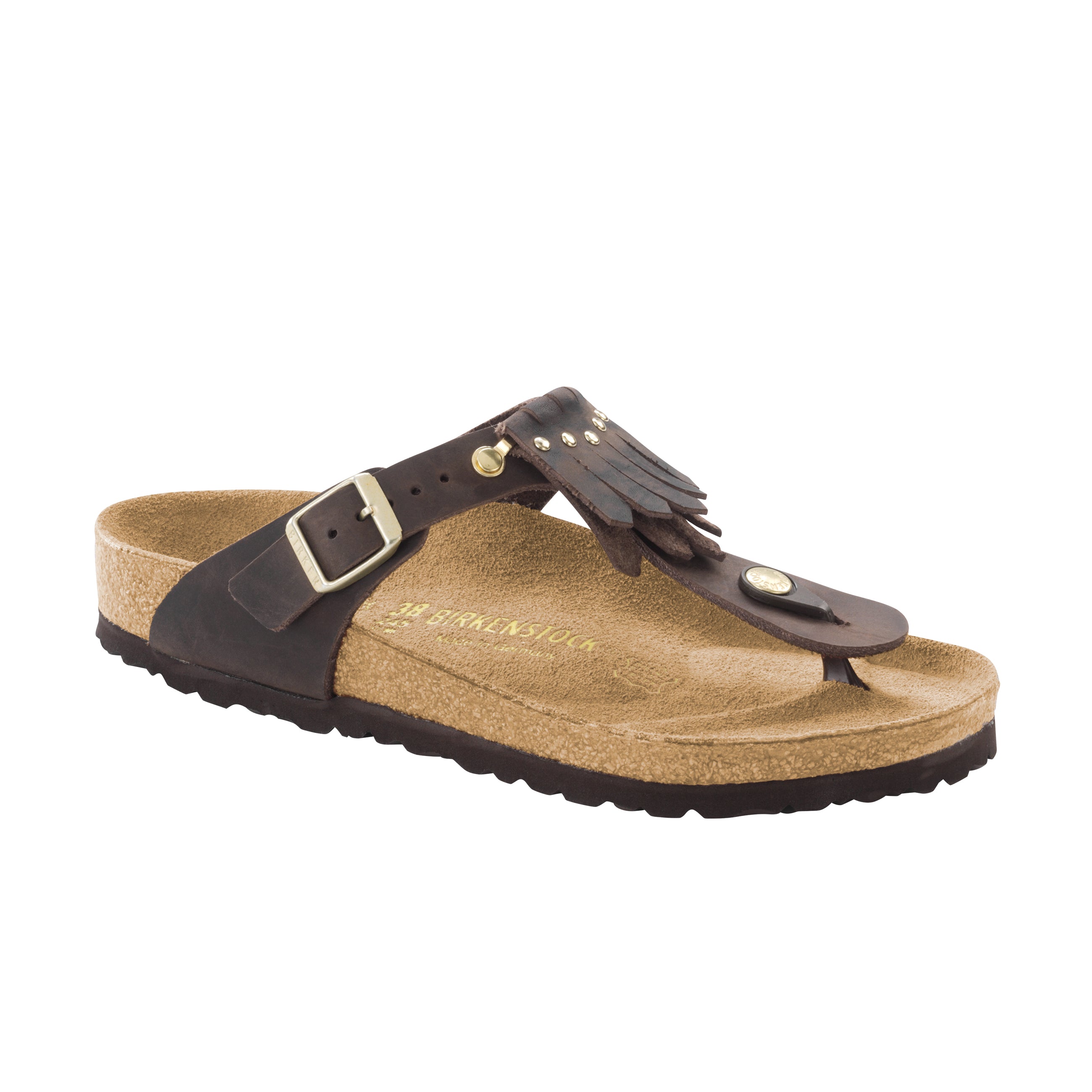 Gizeh Kiltie Fringe Brown Nubuck Leather