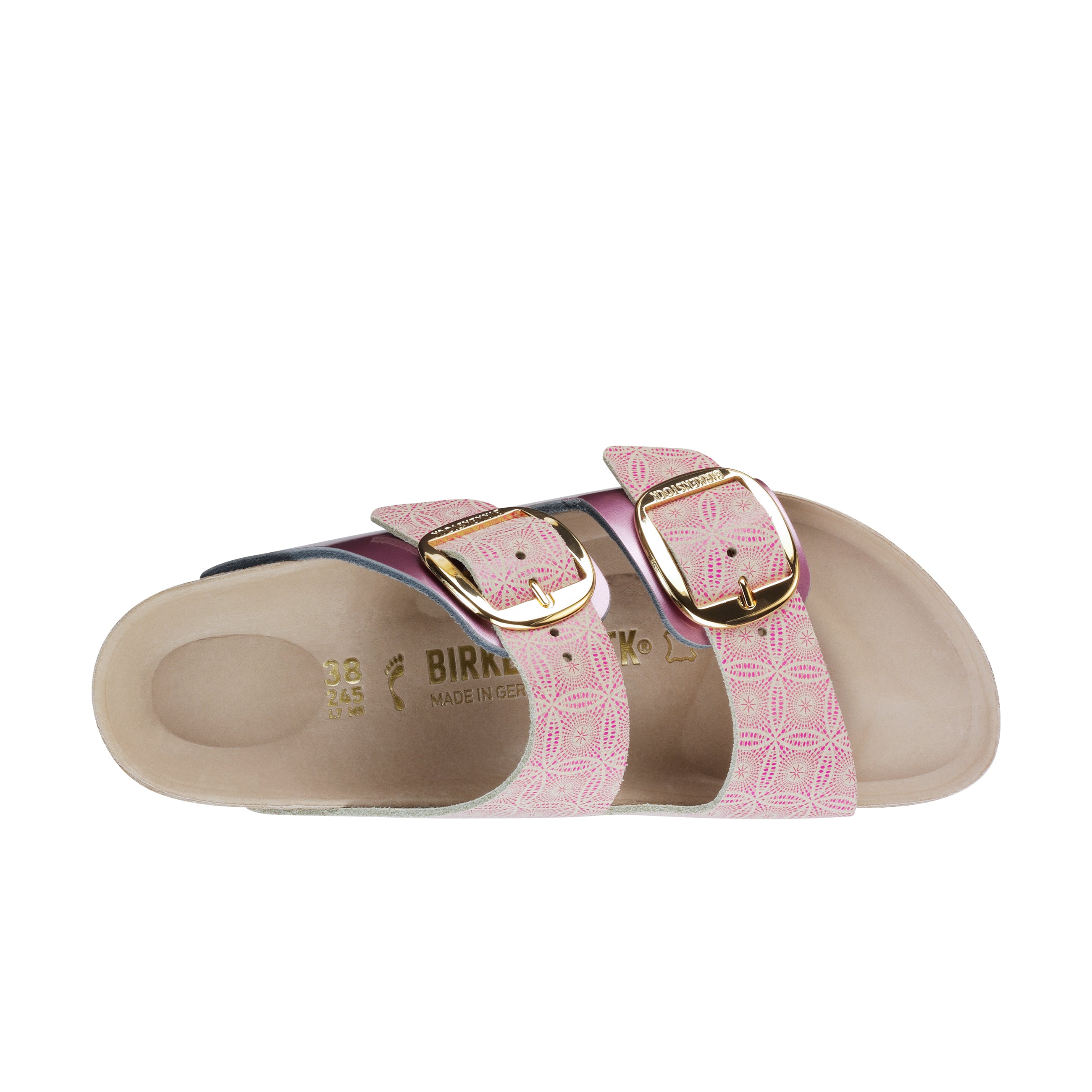 Arizona Big Buckle Ceramic Pattern Rose Natural Leather