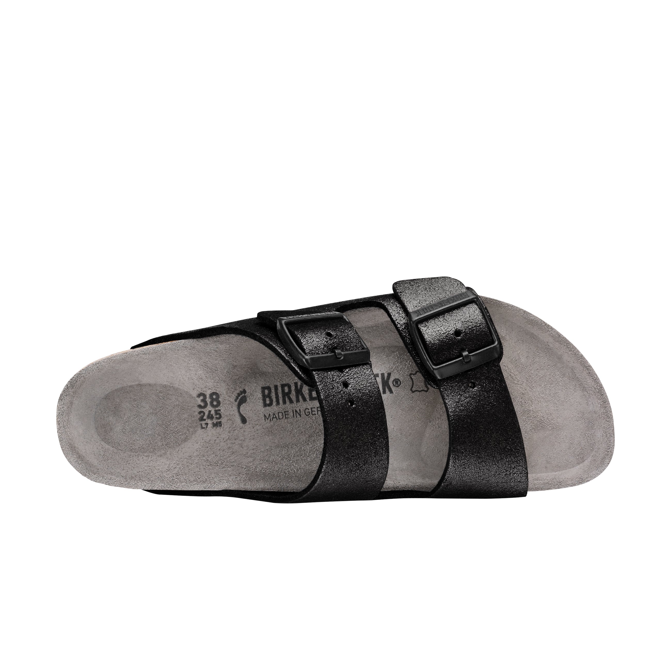 Arizona Washed Metallic/Antique Black Suede Leather