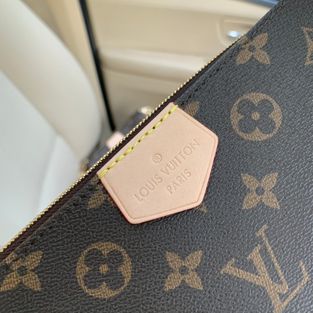 [TOP] Louis Vuitton LV Multi Pochette Monogram 21X12X3cm- Pink Strap