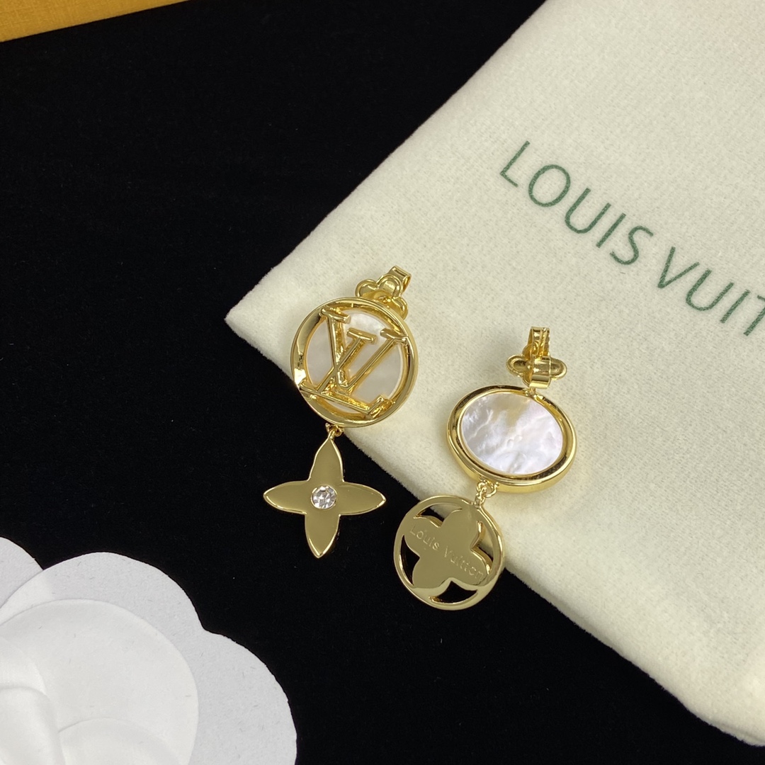[TOP] Louis Vuitton LV Necklace Earrings Set - Gold