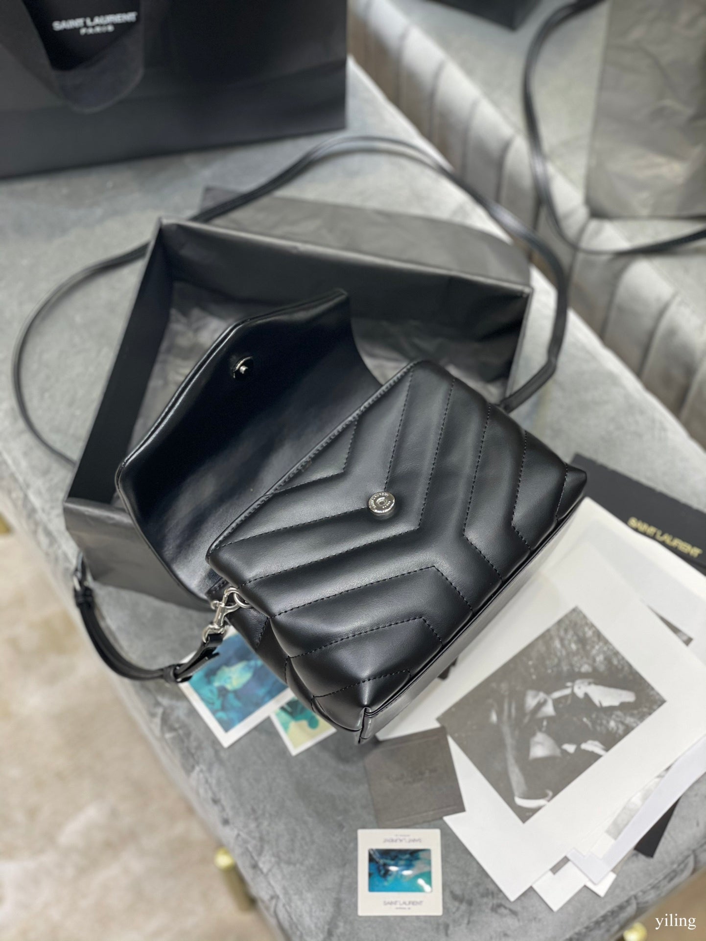 [TOP] Yves Saint Laurent YSL Loulou Toy Bag 20cm - Black w SHW