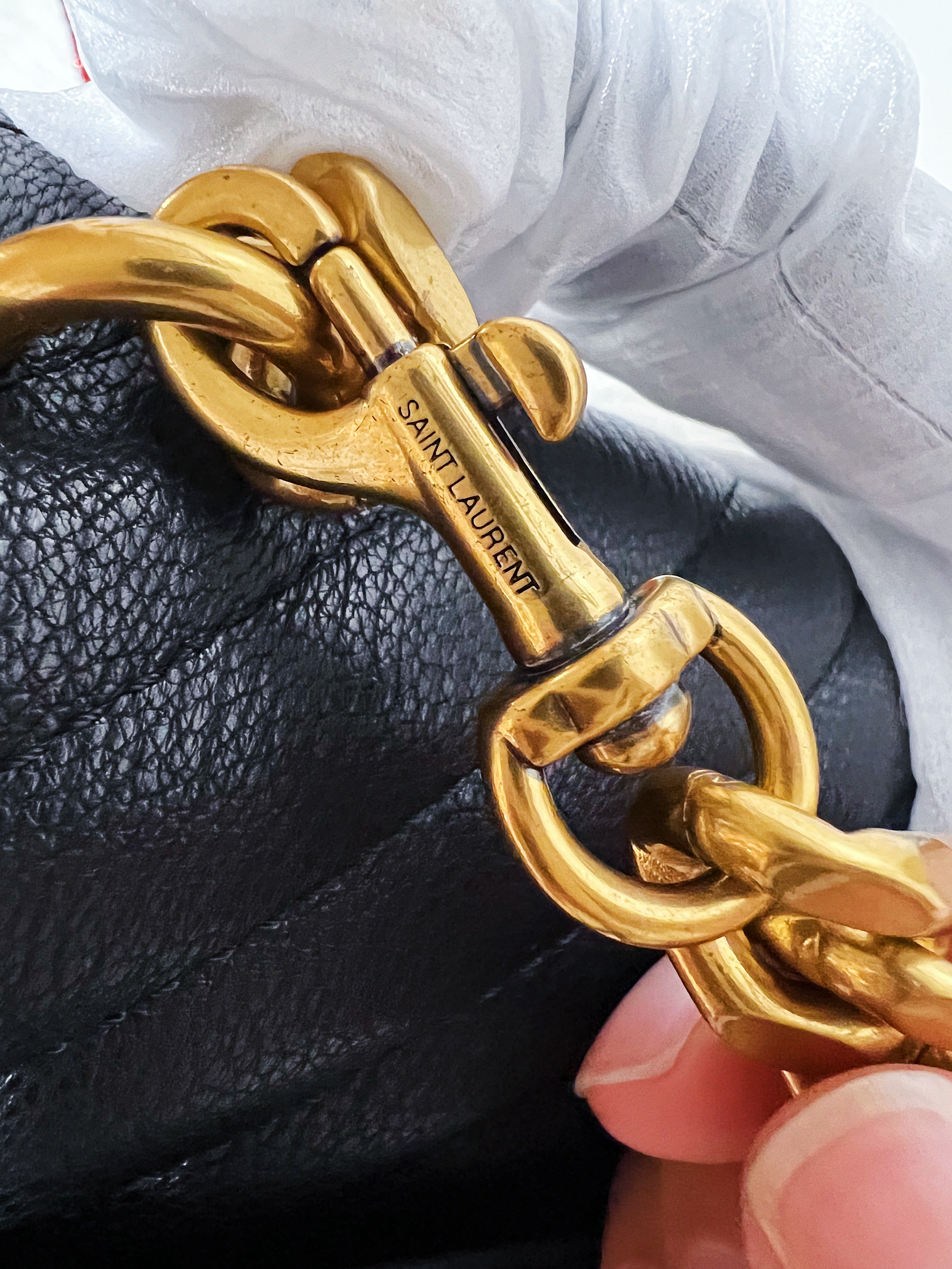 [TOP] Yves Saint Laurent YSL College Small Bag - Black w GHW