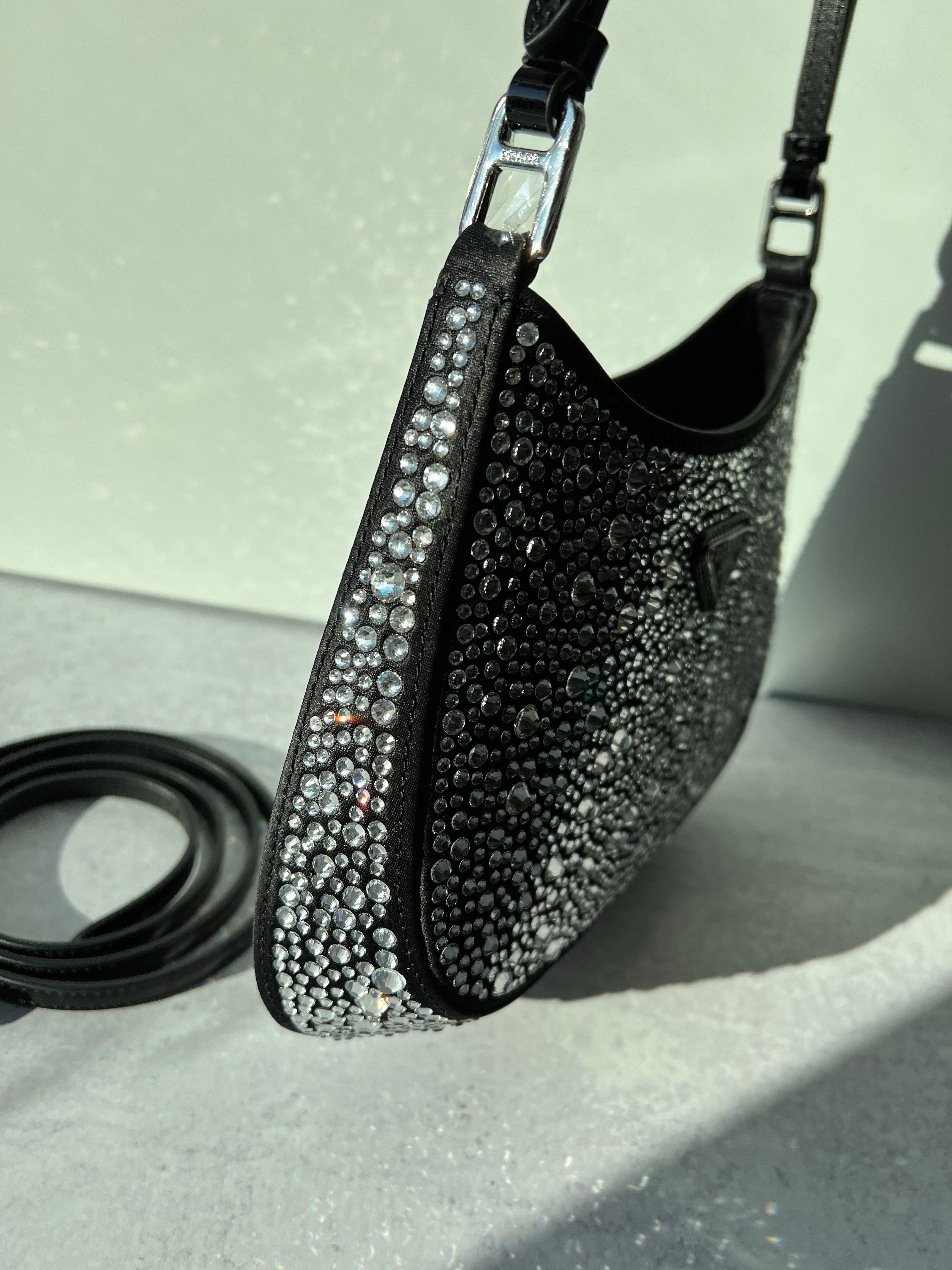 [TOP] PRADA Cleo Holiday Bag Crystal - Black