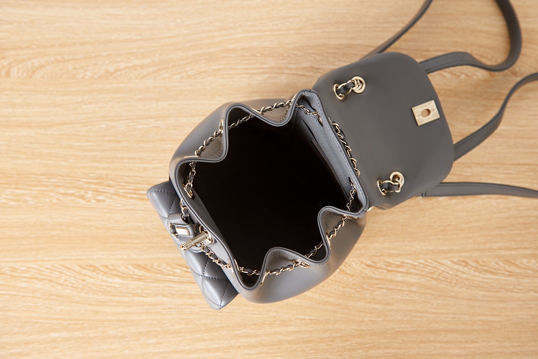 [TOP] CHANEL DUMA BackPack 18×18×12cm - Gray & GHW