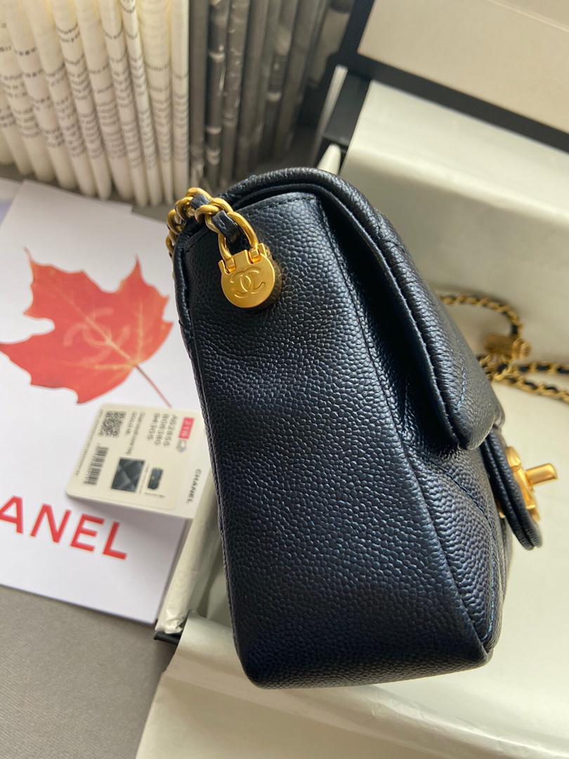 [TOP] CHANEL Flap Bag Mini Square Adjustable Chain SS21 - Black