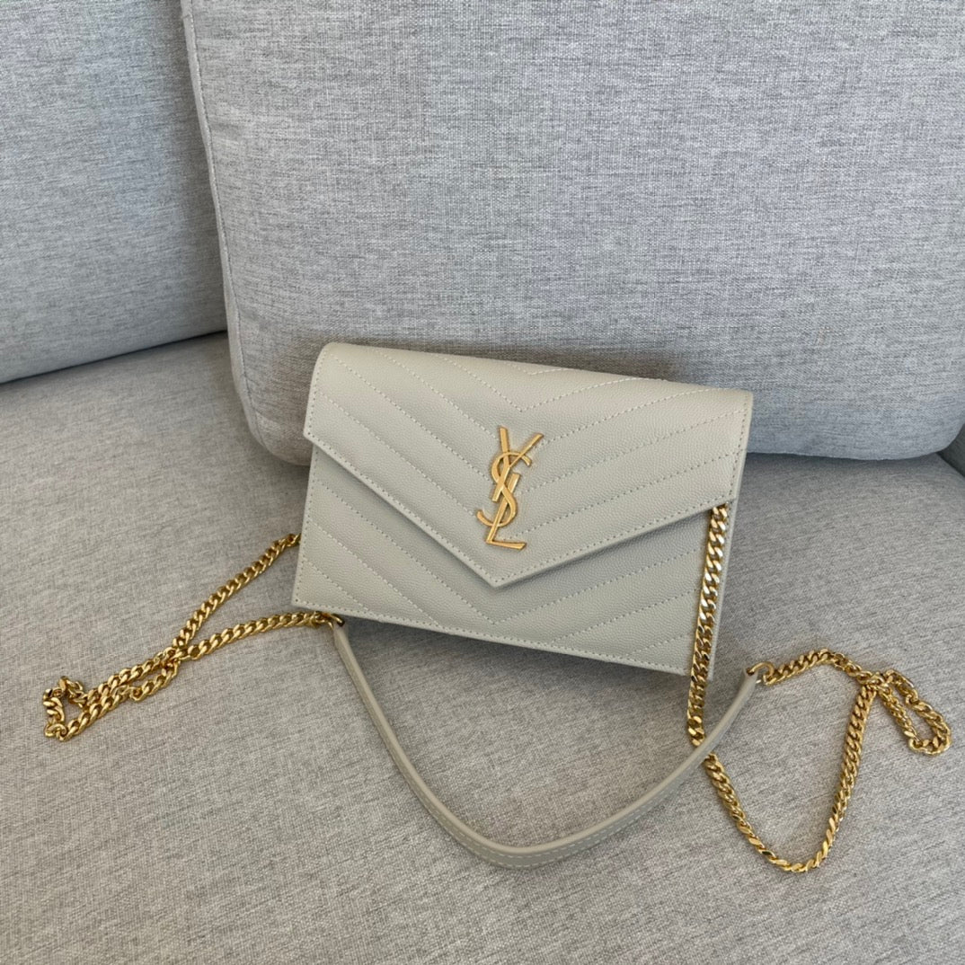 [TOP] Yves Saint Laurent YSL Envelope WOC - White