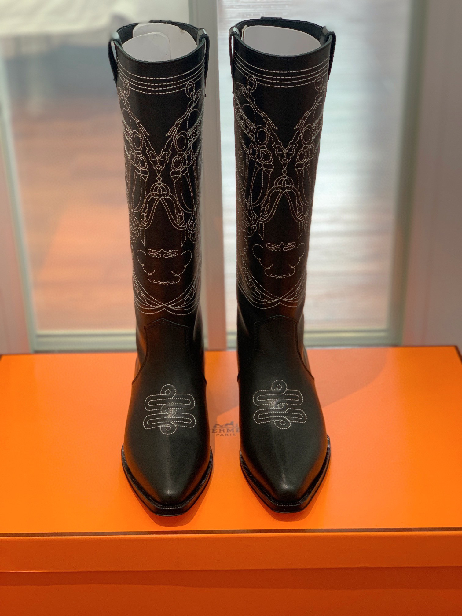 [TOP] HERMES Cow Boy Boots - Brown/Black/Black Suede