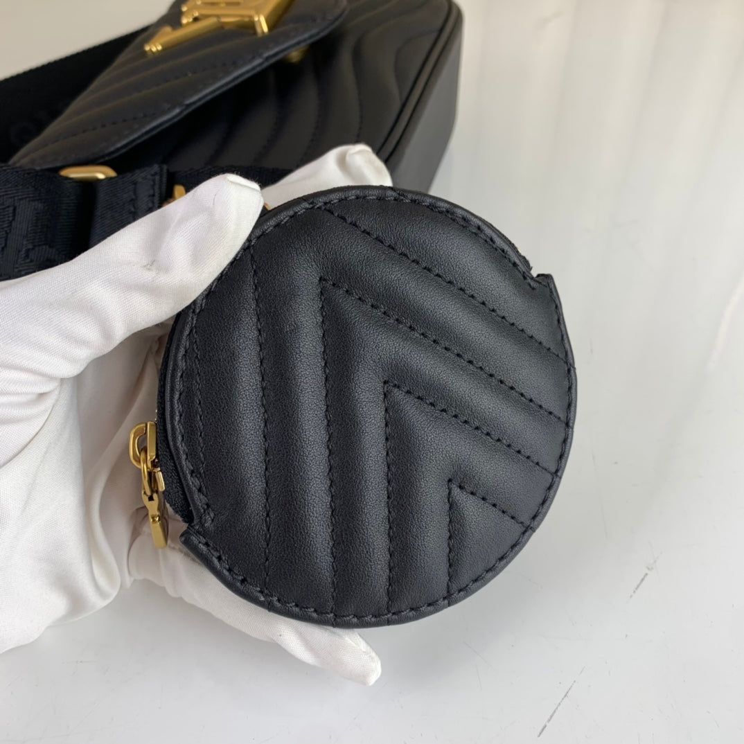 [TOP] Louis Vuitton LV L*V Multi Pochette Small New Wave 21X12X3cm- Black