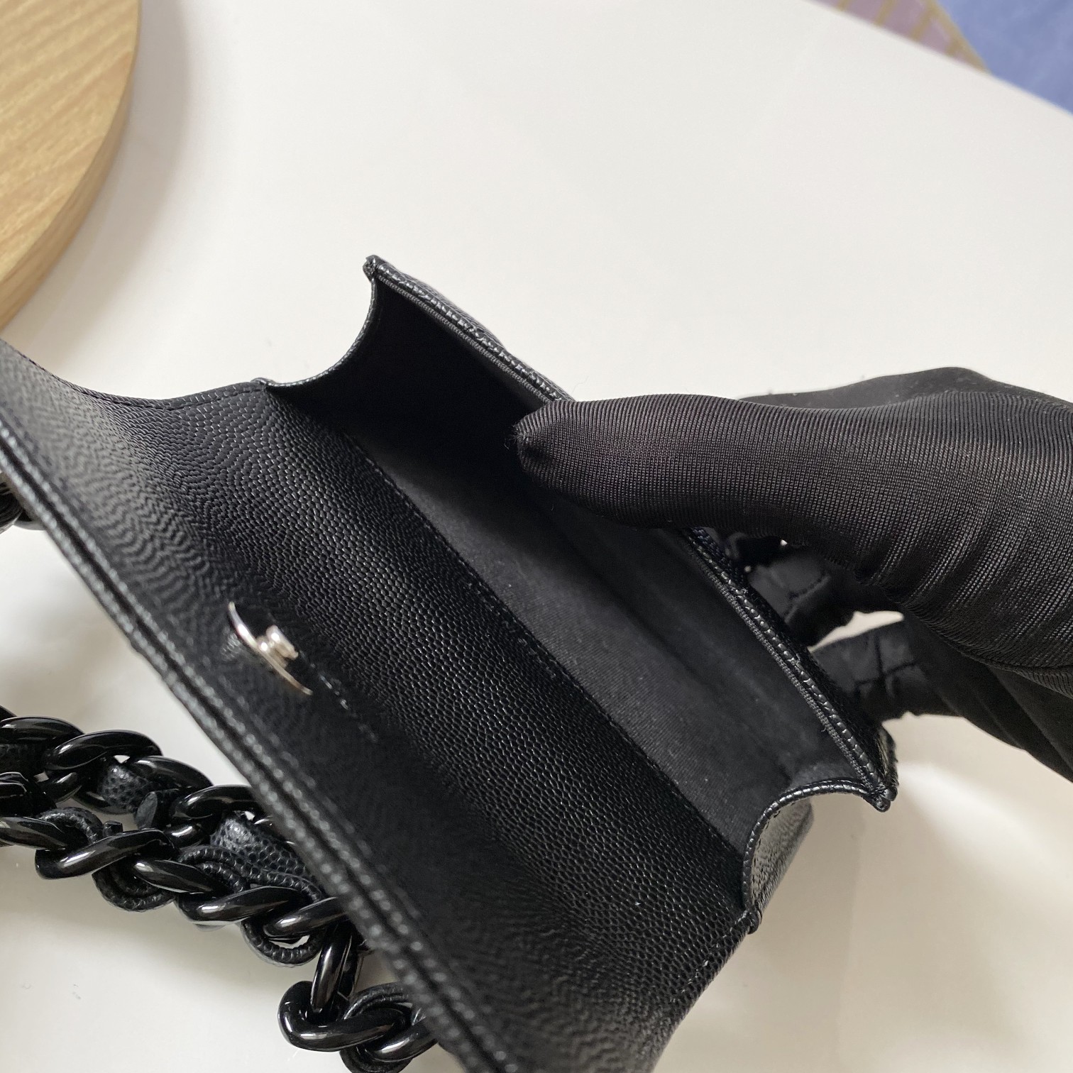 [TOP] CHANEL Fanny Pack Bag 12.5* 9cm - Black