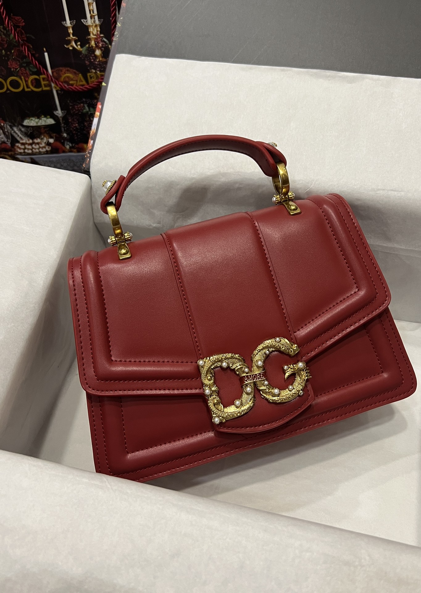 [TOP] Dolce & Gabbana D&G Nappa Leather DG Girls Handbag 27*18*8cm - 6 Color