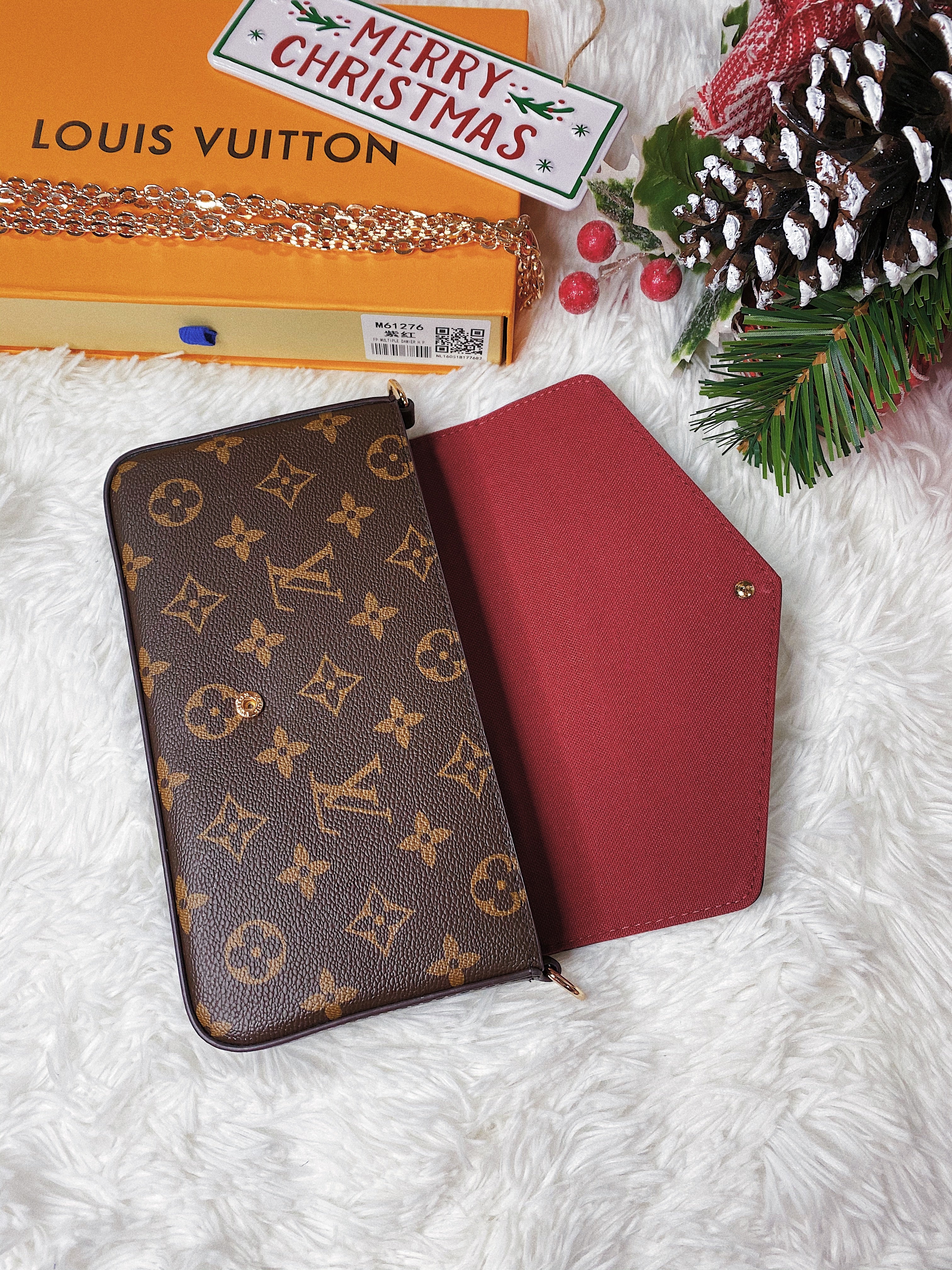 [TOP] Louis Vuitton LV £V Felicie Bag 21X12X3cm- DARK PINK