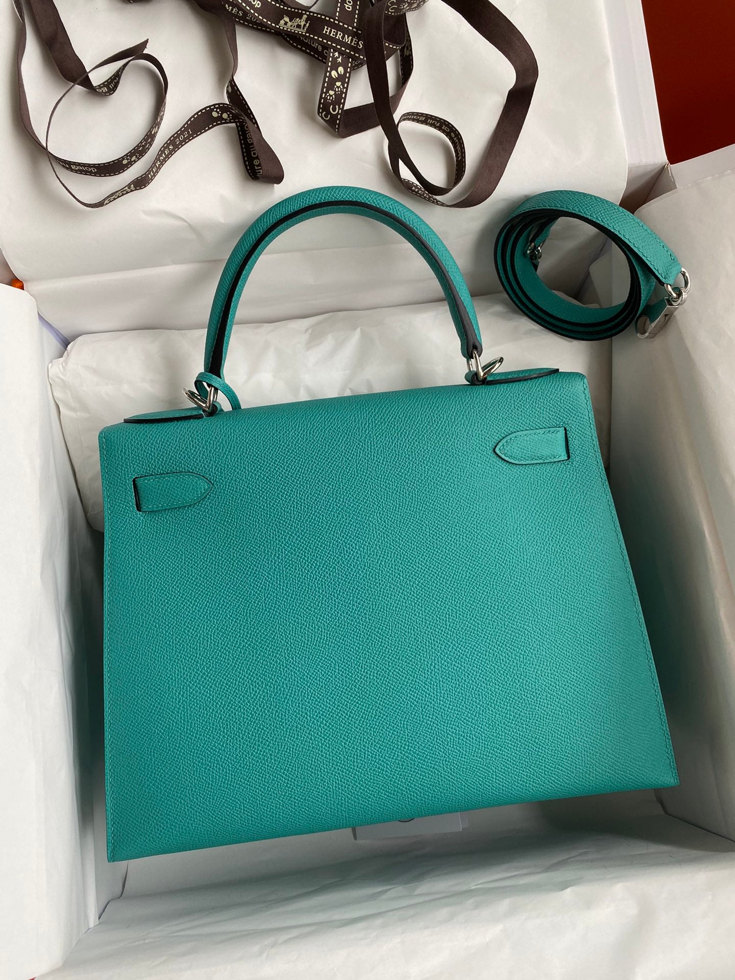 [TOP] HERMES K28 Epsom Bag - Vert Verone