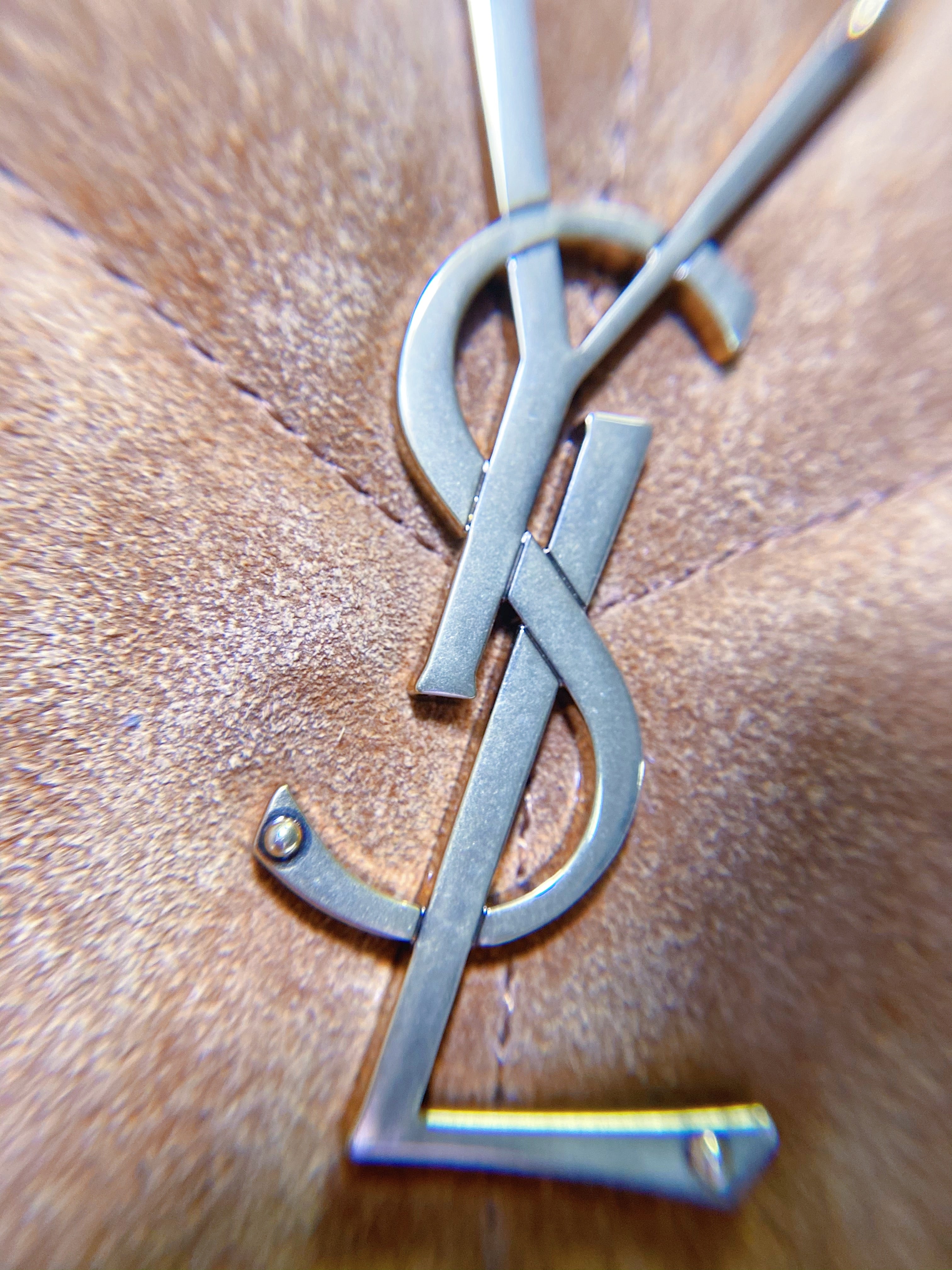 [TOP] Yves Saint Laurent YSL Loulou Puffer Small Suede - Tan