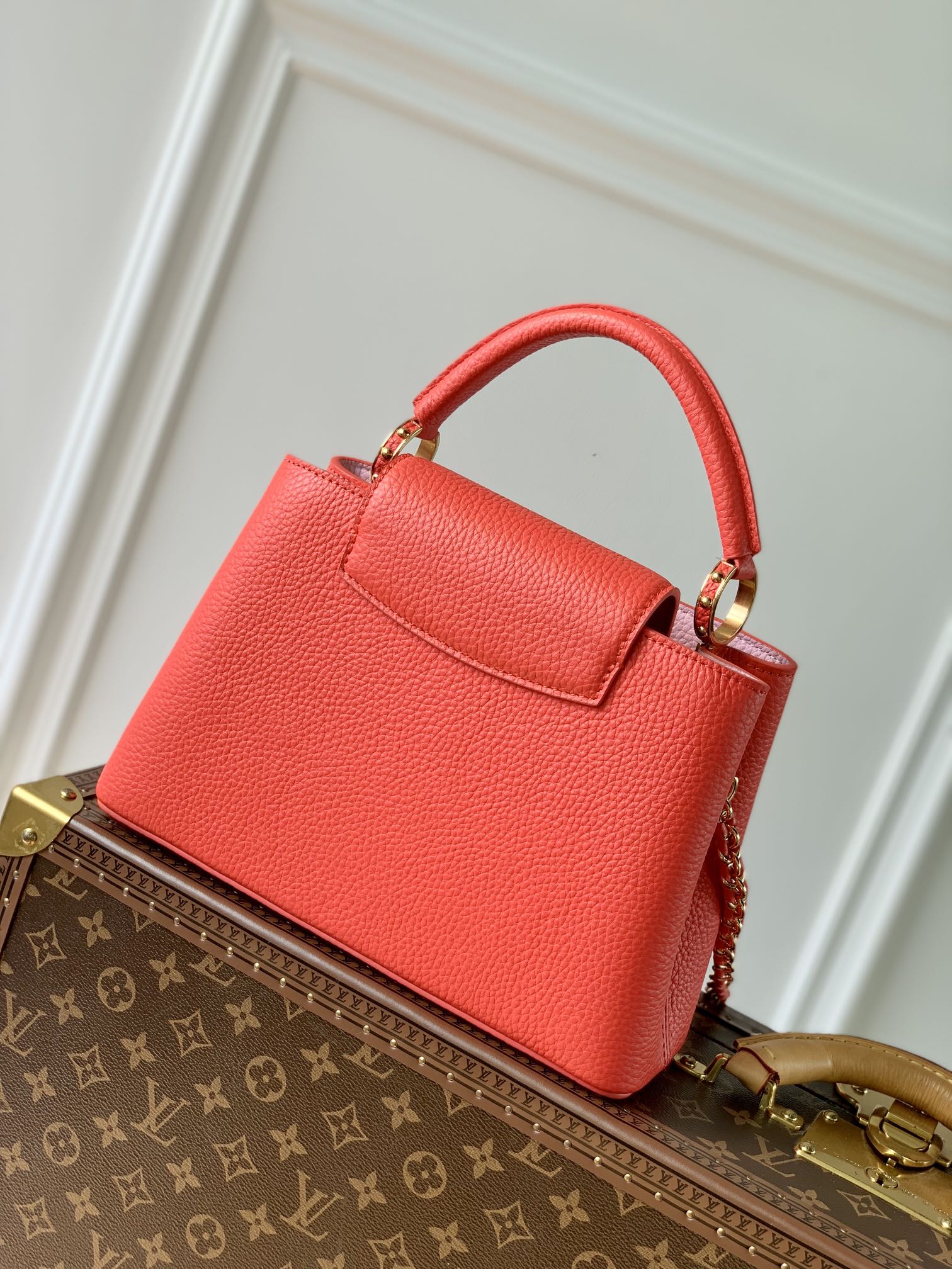 [TOP] Louis Vuitton LV Capucines BB 27x18x9cm- Red