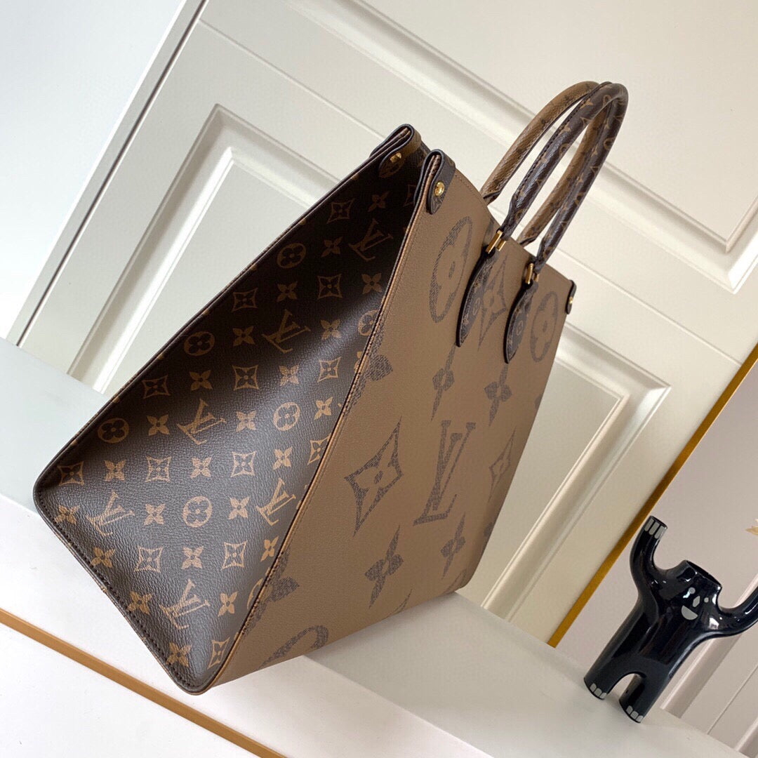 [TOP] Louis Vuitton LV £V On The Go Monogram Tote GM 41x34x19cm -Brown
