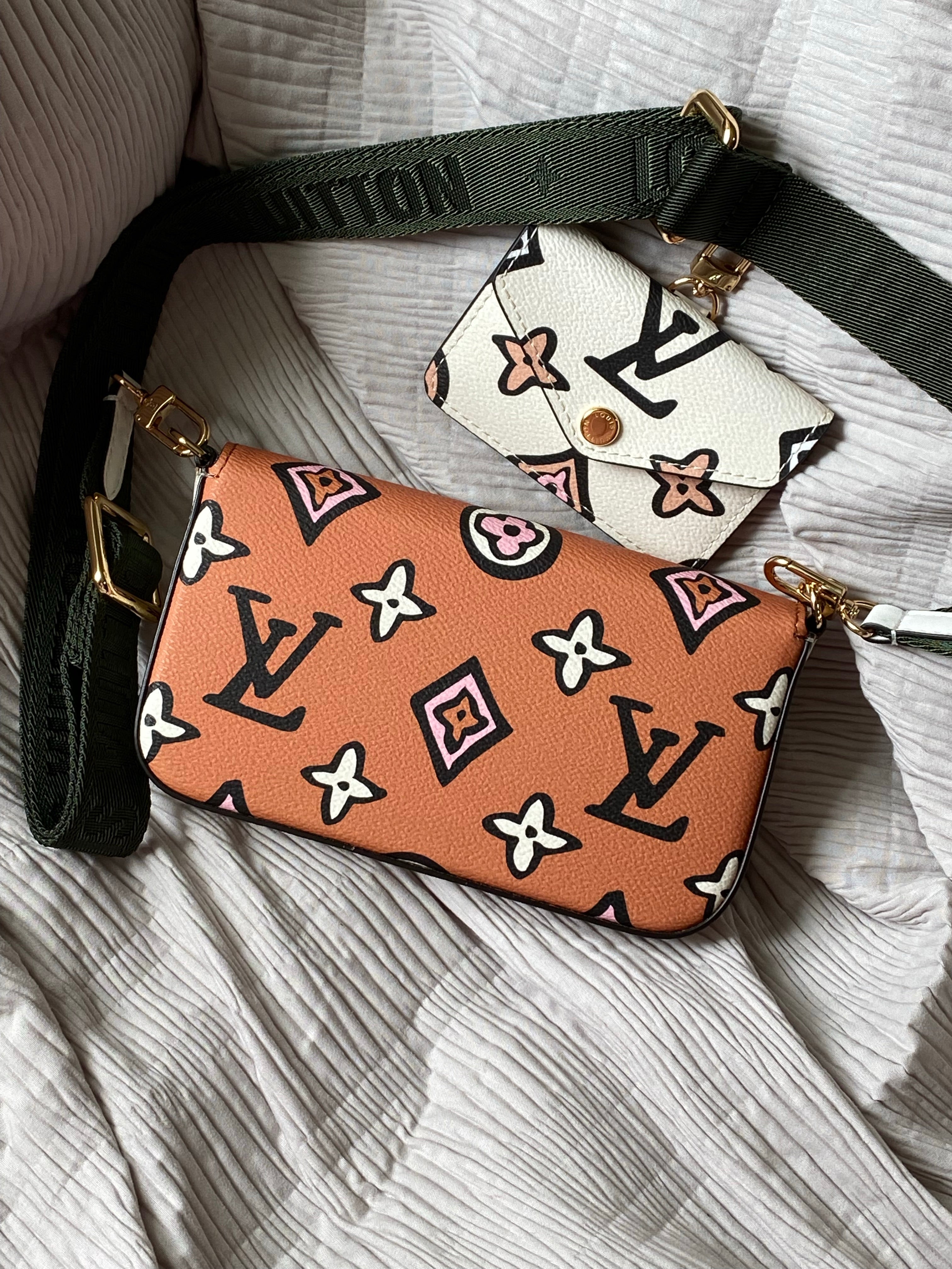 [TOP] Louis Vuitton LV  Wild At Heart Multi Pochette 21X12X3cm-Orange and White