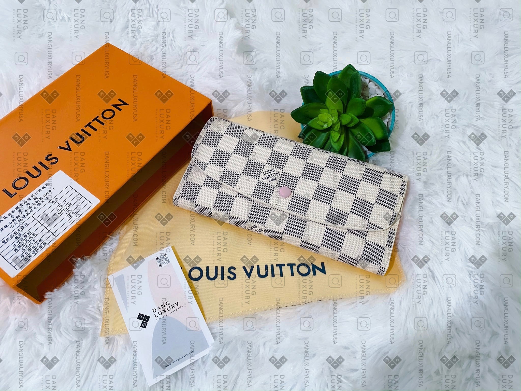 [TOP] Louis Vuitton LV Emilie Wallet Damier Azur