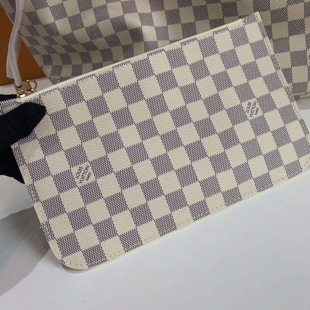 [TOP] Louis Vuitton LV L*V Neverfull GM Damier Azur - Beige