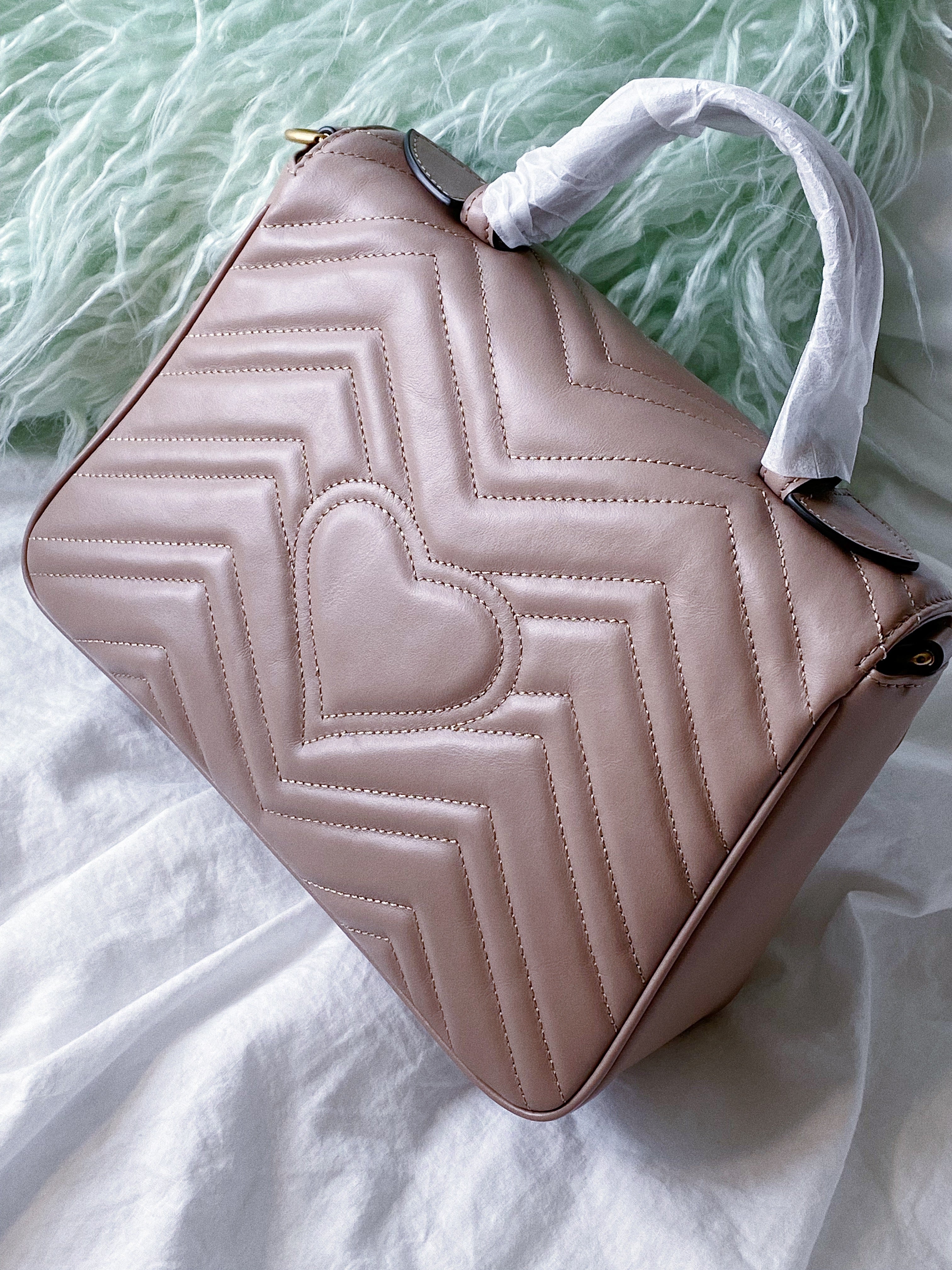 [TOP] GUCCI GG Marmont Bag Top Handle - Dusty Pink