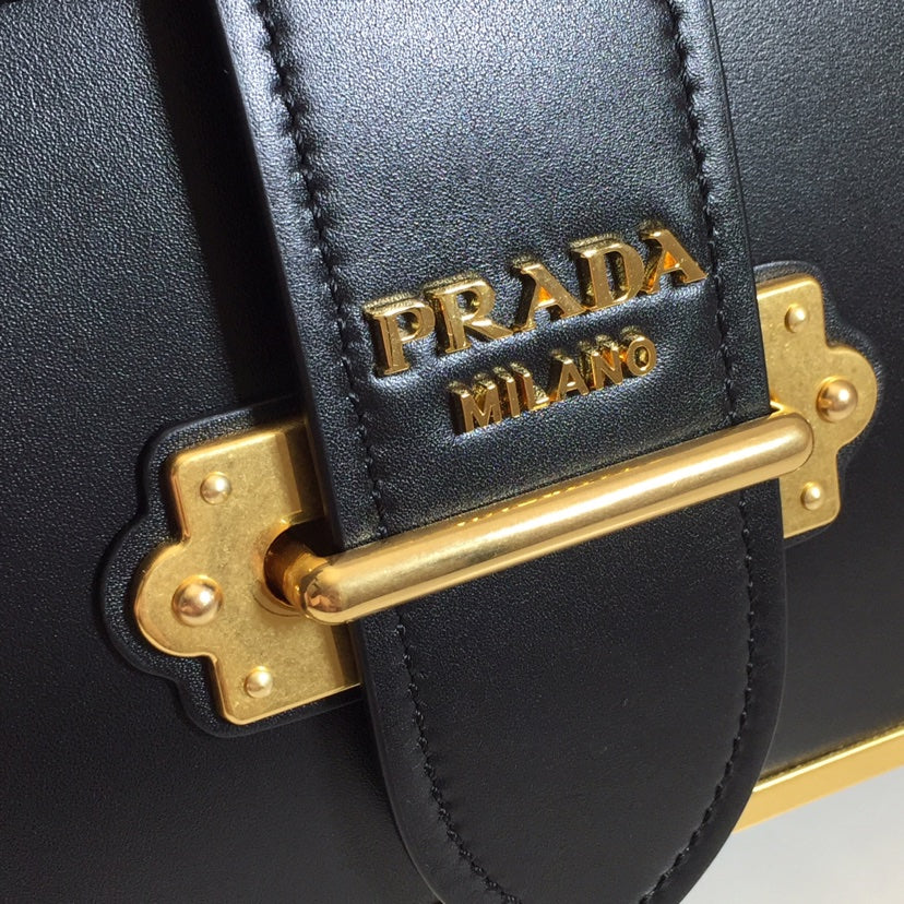 [TOP] PRADA Cahier Leather Bag - Black