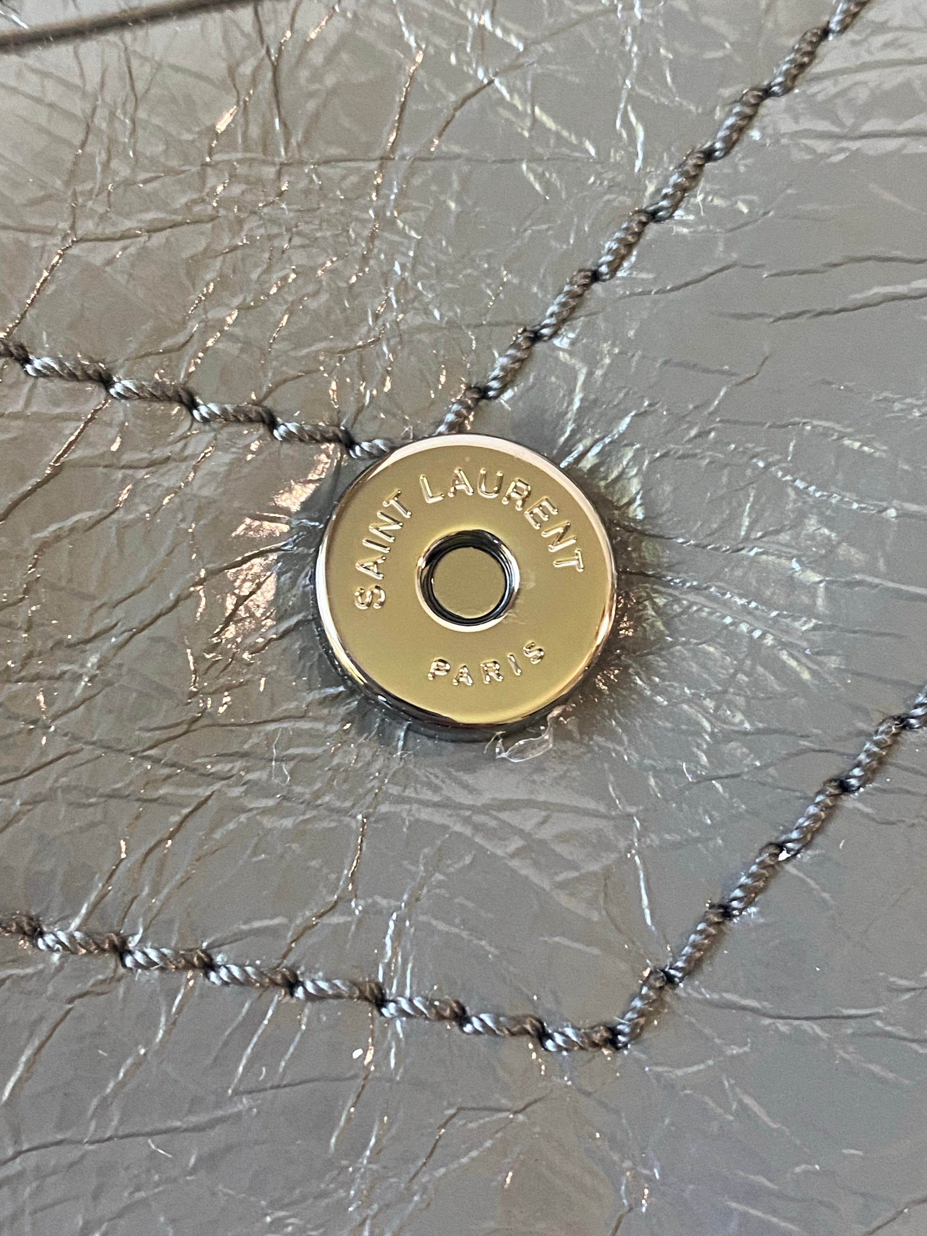 [TOP] Yves Saint Laurent YSL Nikki Small Wrinkle Bag - Dark Grey